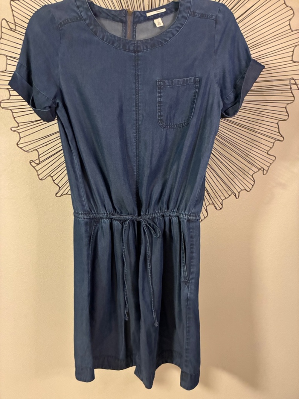 Halogen Midi Dress Denim Blue Tencel Size S